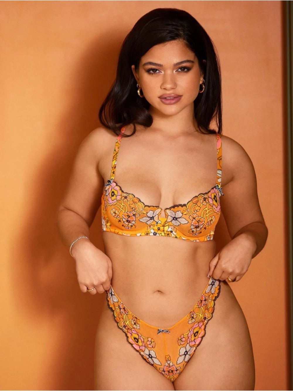 Savage X Fenty Mod Poppy Unlined Balconette Bra- Flower Poppy Print